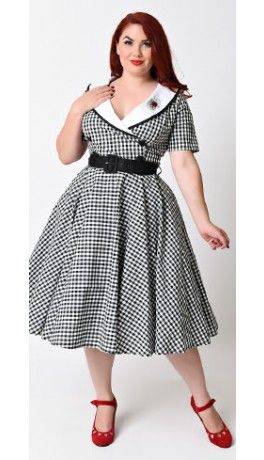 Hell Bunny Plus Size 1950s Style Black Gingham Short Sleeve Ladybird Swing Dress Plus Size Rockabilly, Retro Inspired Dress, Black Gingham, 1950s Style, Plus Size Vintage, Rockabilly Dress, Rockabilly Fashion, Boys Fashion, Vintage Style Dresses