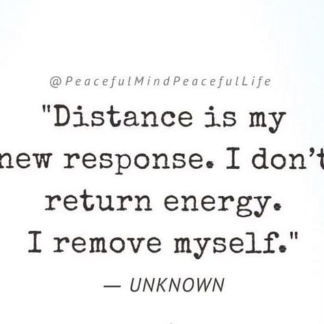 Peaceful Mind Peaceful Life on Instagram: "”When people show you who they are, believe them the first time," said the great Maya Angelou. 🤍We cannot change others. We can only change our response to them. 🤍Stop living your life with unrealistic expectations. Trust your intuition. 🤍Wish them well, and focus your energy on your one precious life. (Image text: “Distance is my new response. I don't return energy. I remove myself.”-unknown)" Quotes About Distancing Yourself From Toxic People, People Energy, Change Your Energy Change Your Life, When People Show You Who They Are Quotes, New Energy Quotes, I Can Feel Your Energy Quotes, Energy Off Quotes, People Don’t Change, Save Your Energy Quote