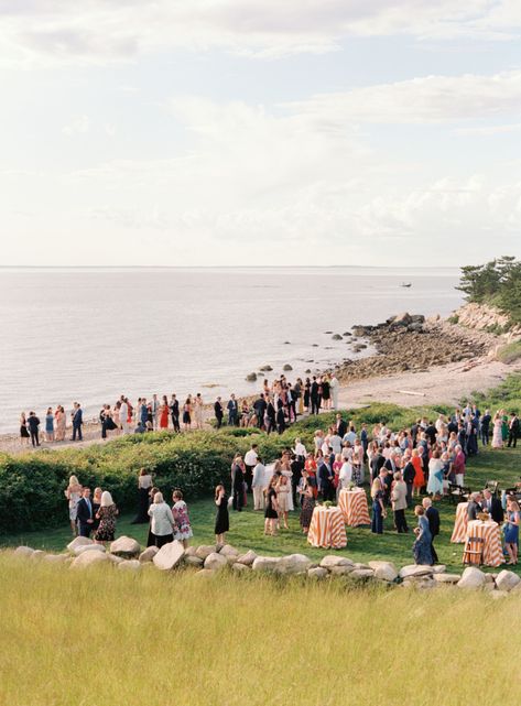 Backyard Summer Wedding, Cape Cod Wedding Venues, Backyard Summer, Nantucket Wedding, Striped Tablecloths, Removable Sleeves, Cape Cod Wedding, Coastal Gardens, Wedding Cape