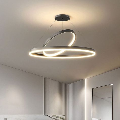 Ring Lamp Led, Circular Light Fixtures, Circle Light Fixture, Circle Lighting, Hanging Lights Living Room, Circle Lights, Circle Lamp, Modern Lamps Living Room, Hallway Pendant Lighting