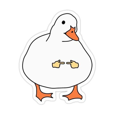 Goose Funny, Goose Sticker, Weird Stickers, Bahasa China, Sticker Design Inspiration, Art Deco Wallpaper, Sketches Simple, Animal Stickers, Animal Jokes