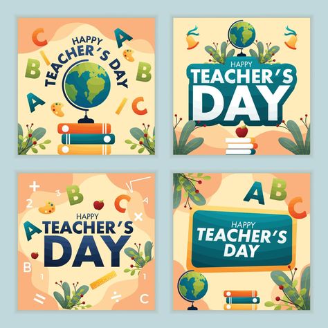 Teacher's Day Social Media Post Collection Teachers Day Pubmat, Teachers Day Social Media Post, Nametag Design, Graphic Design Teacher, Teachers Day Poster, Graphic Shapes Design, Graphic Shapes, Shapes Design, Graphic Design Infographic