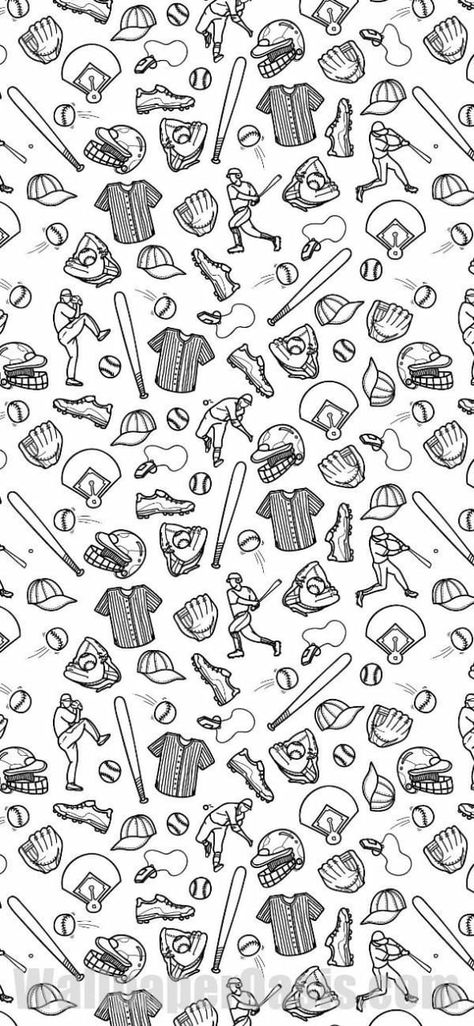 Baseball Wallpaper Iphone, Doodle Iphone Wallpaper, Softball Backgrounds, Free Winter Wallpaper, Baseball Drawings, Baseball Painting, Baseball Backgrounds, Baseball Tattoos, Sports Wallpaper