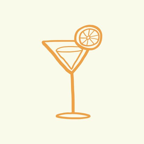 Summer Drink Drawing, How To Draw Cocktails, Cocktail Doodle Easy, Easy Drink Drawing, Drawing Of Drinks, Martini Drawing Simple, Drinks Drawing Easy, Cocktail Painting Easy, Margarita Doodle