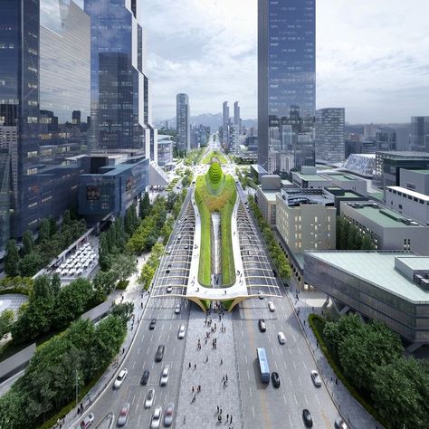 Urban Ideas, Train Station Architecture, Urban Landscape Design, City Layout, Airport Design, Eco Architecture, Skyscraper Architecture, Green Architecture, Sky Garden