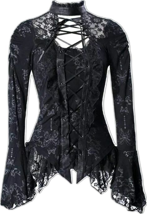 Butterfly Blouse, Gothic Clothes, Medieval Clothing, Hipster Fashion, Gothic Outfits, Goth Outfits, Steam Punk, Lace Shirt, Visual Kei