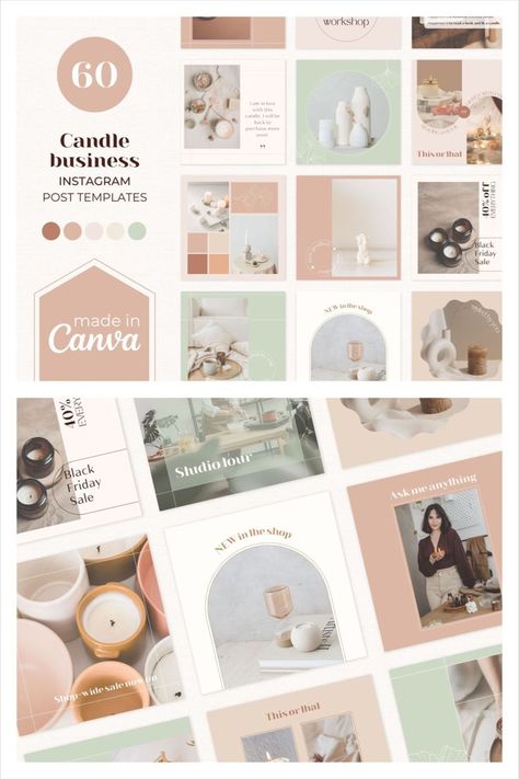 Candle business Instagram post templates made in Canva | Canva Instagram post for candle shop Candle Business Instagram, Business Instagram Post, Luxurious Candles, Canva Instagram Post, Candle Obsession, Candles Photography, Business On Instagram, Business Instagram, Candle Store