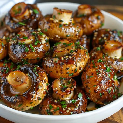 Steakhouse Garlic Butter Mushrooms Recipe Garlic, Dinner Recipes, Butter Mushrooms, Garlic Butter Mushrooms, Most Popular Dinner Recipes, Popular Dinner Recipes, Garlic Butter, Home Cooking, Top 10