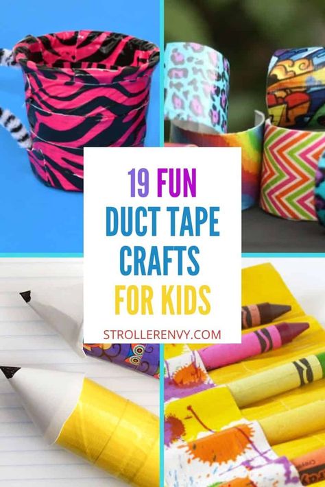 Pick up a few rolls of duct tape in fun colors and designs to make these creative DIY duct tape crafts for kids. There are so many cool ideas! Duct Tape Crafts For Kids, Duct Tape Bookmarks, Duct Tape Flower Pens, Duct Tape Diy, Duck Tape Projects, Diy Projects For Adults, Duct Tape Projects, Duct Tape Flowers, Duct Tape Wallet