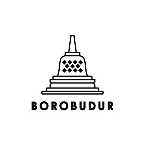 Borobudur temple landmark world heritage outline logo design Borobudur Art, Outline Logo Design, Temple Logo, Borobudur Temple, Ideas Regalos, N Craft, Logo Idea, Kue Ulang Tahun, Art N Craft