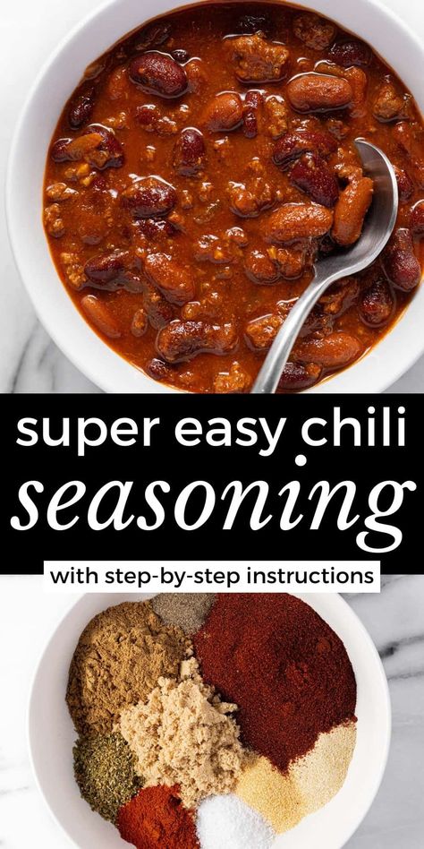 Secret Chili Ingredients, Black Bean Lentil, Short Rib Chili, Chili Seasoning Recipe, Easy Homemade Chili, Homemade Chili Seasoning, Homemade Chili Recipe, Favorite Chili Recipe, Chicken Taco Seasoning