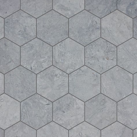 Travertine Art, Grey Hexagon Tile, Gray Travertine, Hexagon Floor Tile, Grey Travertine, Hexagon Floor Tiles, Bathrooms Floors, Hexagon Tile Bathroom, Honeycomb Tile