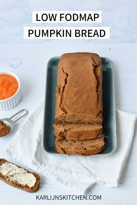 Fodmap Cake, Fodmap Sweets, Low Fodmap Pumpkin, Gluten Free Pumpkin Bread Recipe, Fodmap Baking, Fodmap Desserts, Fodmap Recipes Dinner, Low Fodmap Recipes Dinner, Fodmap Friendly Recipes