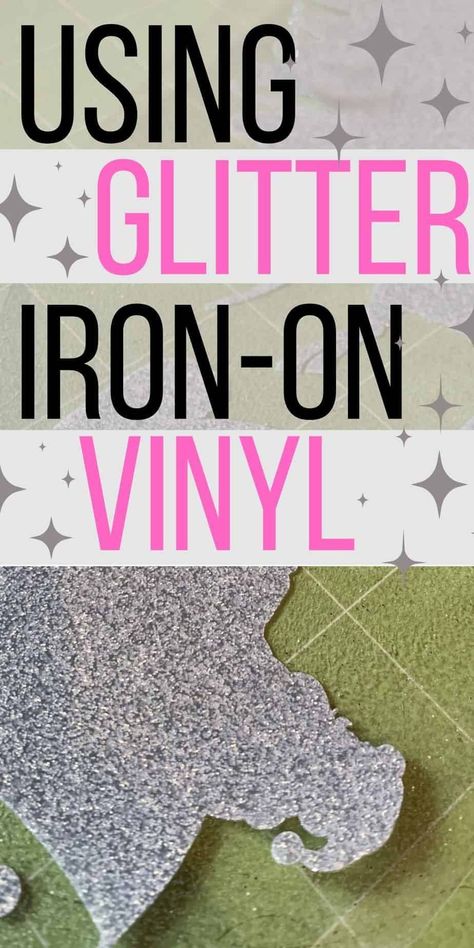 Tips and tricks on using Glitter Iron-On Vinyl (HTV)! How to make your glitter vinyl work out beautifully when using your Cricut! #cricut #htv Glitter Htv Heat Press Settings, Iron On Cricut Projects, Cricut Iron On Ideas, Cricut Vinyl Ideas, Iron On Vinyl Cricut, Cricut Binder, Printable Iron On Vinyl, Glitter Vinyl Shirts, Iron On Cricut