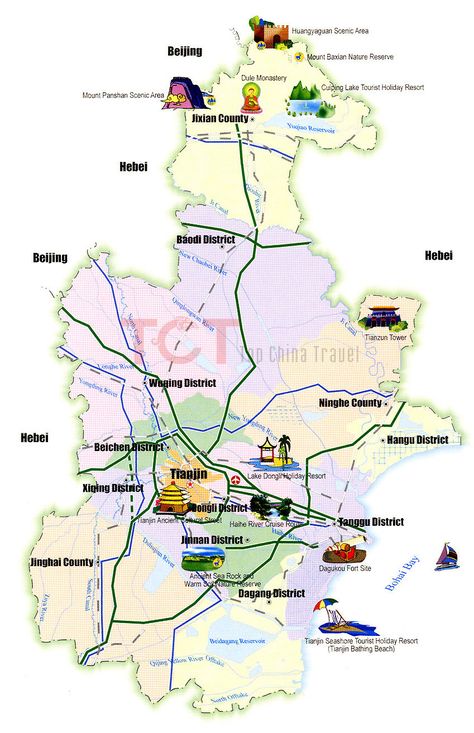 Tianjin Tourist Map, Tianjin Attractions Map, Tianjin Sightseeing Map China Map, Zhangjiajie, Tourist Map, Family Tour, Guilin, Tianjin, Great Wall, Historical Sites, Tourist Attraction