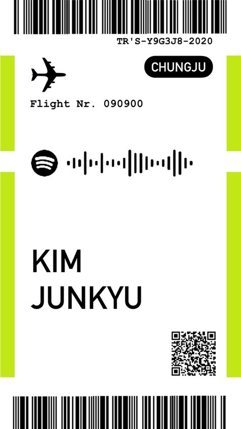 Kpop Ticket, Flight Ticket Template, Airport Ticket, Airport Tickets, Bts Tickets, Treasure Aesthetic, Treasure Junkyu, Junkyu Treasure, Spotify Code