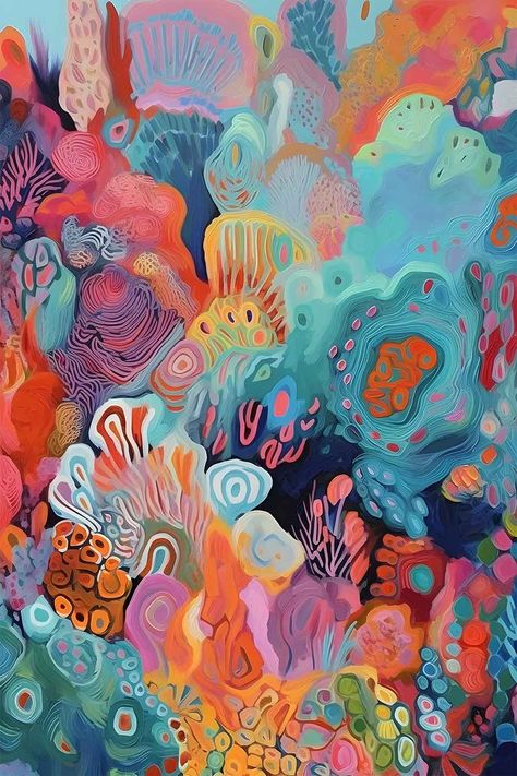 Croquis, How Design, Coral Art, Kunst Inspiration, Soyut Sanat Tabloları, Ap Art, Art Collage Wall, Underwater World, Ocean Art