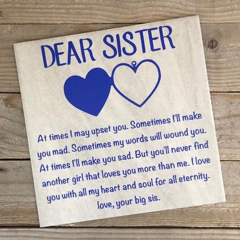 Gift for Sister Birthday Gift for Sister Christmas Gift for | Etsy Sister Quotes, Gift For Sister Birthday, Free Birthday Gifts, Unique Gifts For Sister, Christmas Gifts For Sister, Sister Christmas, Sister Sister, Dear Sister, Gift For Sister