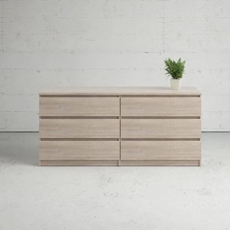 Bedroom Arrangement, Dresser Wood, Wayfair Furniture, Wood Dresser, Modern Dresser, Double Dresser, Bedroom Dressers, Dresser Decor, Metal Drawers