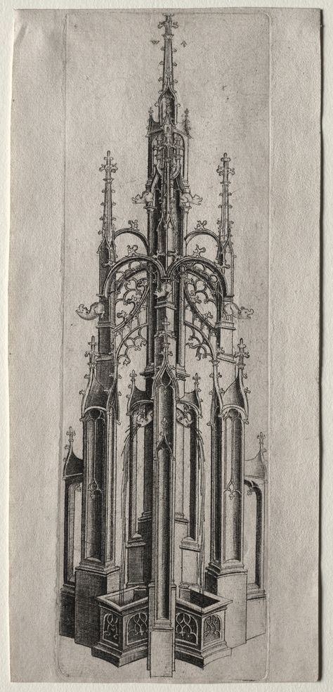 Design for a Gothic Fountain : Master W with the Key (Flemish) : Free Download, Borrow, and Streaming : Internet Archive Gothic Fountain, Water Fountain Design, Fountain Design, Visual Language, Cleveland Museum Of Art, The Medium, Gothic Architecture, Photo Puzzle, Image Frame