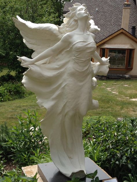 Greek Angel Statue, Yard Statues, Messy Mind, Angel Garden, Cemetery Angels, Orchard Garden, Cemetery Statues, Painted Wallpaper, Greek Beauty