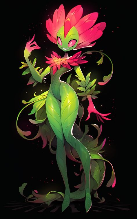 Dnd Plant Character, Alien Oc Concept Art, Plant Creatures Character Design, Plant Oc Character Design, Plant Oc Art, Plant Monster Character Design, Plant Creature Concept Art, Plant Monster Concept Art, Plant Monster Art