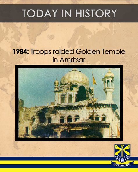 #TodayInHistory 5th June, 1984: Nearly 300 people have been killed as Indian troops stormed the Golden Temple in Amritsar, held by Sikh militants. 2 June 1984 Amritsar, 1984 Amritsar, Golden Temple Amritsar, Lion Quotes, Waheguru Ji, Golden Temple, Today In History, Amritsar, Highlight Icons