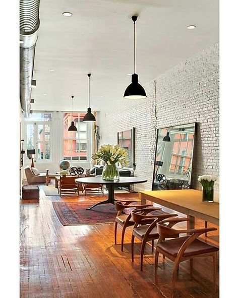 #houseofvdm❤ #love New Yorker Loft, Soho Apartment, Soho Loft, New York Loft, Loft Interiors, Loft Living, Brick Walls, White Brick, Loft Style