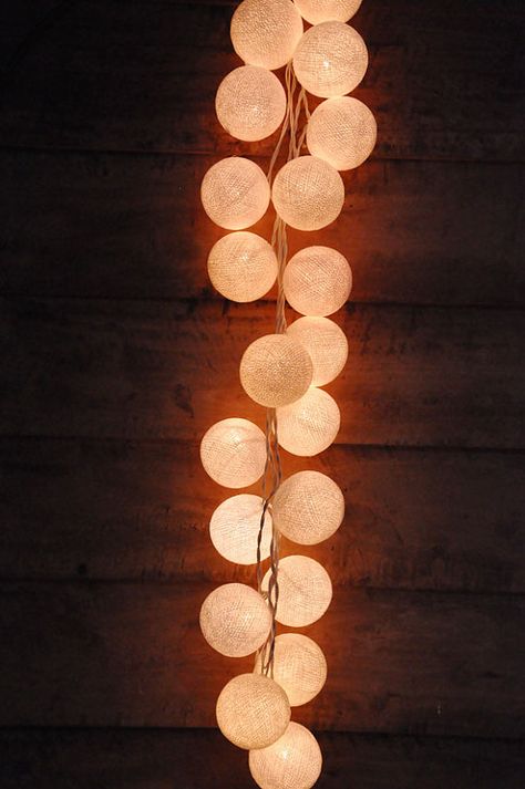 35 Bulbs Retro White cotton ball string lights for Patio,Christmas,Party and Decoration Staircase Sculpture, Outside Courtyard, Spring Lanterns, Cotton Ball String Lights, Lights For Patio, Cotton Ball Lights, Patio Wedding, Colorful Dragonfly, String Ball Lights