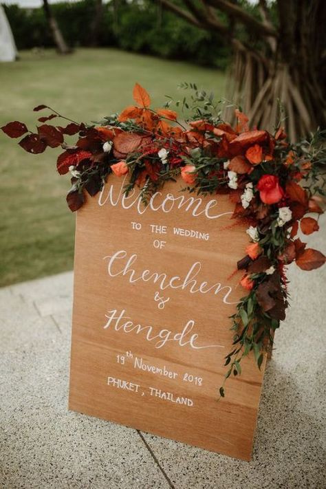 MERRY BRIDES — Burnt Orange Wedding Ideas Blue Fall Wedding, Orange Wedding Themes, Rusting Wedding, Fall Wedding Color Palette, Burnt Orange Weddings, Thailand Wedding, Flowers And Greenery, Fall Wedding Cakes, Future Wedding Plans