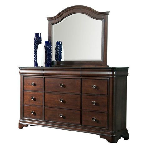 Picket House Conley 9-Drawer Dresser with Optional Mirror - CM950DRMR Cherry Wood Dresser, Cherry Dresser, 12 Drawer Dresser, Sleigh Bedroom Set, Queen Panel Beds, 9 Drawer Dresser, Hillsdale Furniture, Bedroom Sets Queen, Dresser Mirror