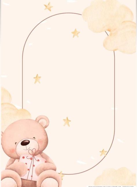 Teddy Bear Invitation Template, Teddy Bear Birthday Invitations, Teddy Bear Crafts, Teddy Bear Baby Shower Invitations, Dandelion Tattoo, Teddy Bear Wallpaper, Teddy Bear Birthday, Bear Invitations, Floral Cards Design