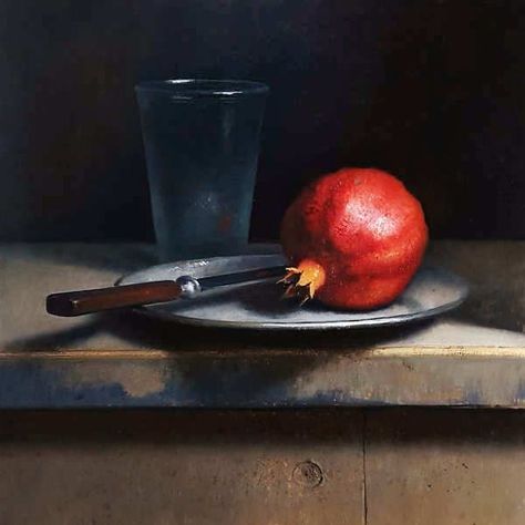 Jos Van Riswick | Dutch still life with pomegranate and glass Pomegranate Still Life, Dutch Still Life, Pomegranate Oil, Still Life Paintings, Life Paintings, Dutch Artists, Still Life Art, Traditional Paintings, Still Life Painting