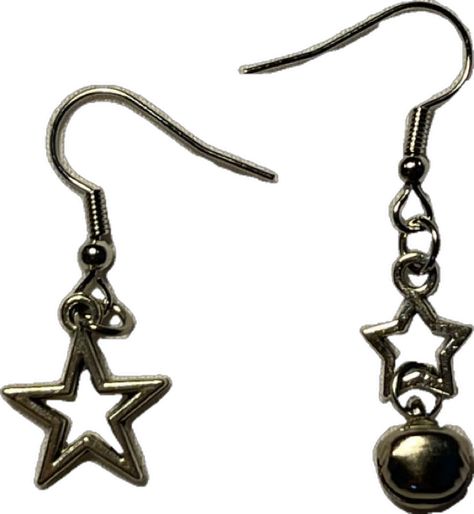 Star grunge aesthetic emo earrings bell dingling jewelry long earrings Star Grunge Aesthetic, Alt Closet, Emo Earrings, Star Grunge, Clothing Png, Grunge Earrings, Aesthetic Emo, Grunge Accessories, Grunge Jewelry