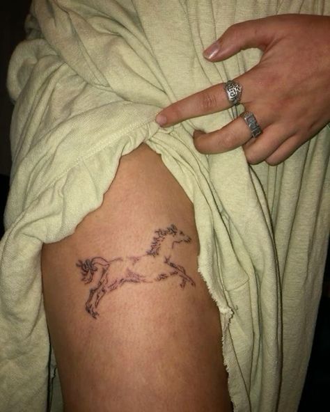 Tattoo Ideas Horse, Long Tattoo, Victorian Tattoo, Tattoo Horse, Stick And Poke Tattoo, Handpoke Tattoo, Paint Horse, Horse Tattoo, Poke Tattoo