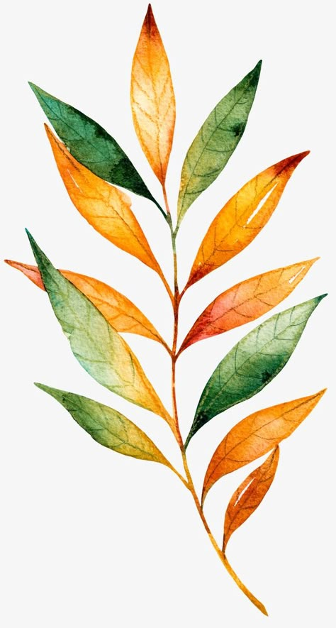 Different Leaves Painting, Leaf Art Watercolor, Beautiful Leaves Drawing, Leaves Drawing Watercolor, Flowers For Printing, Botanical Watercolor Leaves, Watercolor Leaves Painting, Watercolor Art Leaves, Leafs Watercolor