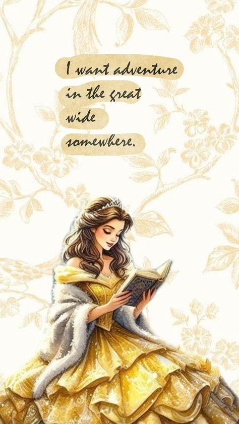 belle wallpaper #beautyandthebeast #disneywallpaper #belleaesthetic #yellow Wallpaper Backgrounds Book Quotes, Repunzle Wallpaper, Disney Belle Aesthetic, Princess Belle Wallpaper, Belle Aesthetic Wallpaper, Beauty And The Beast Artwork, Belle Cartoon, Belle Fanart, Belle Reading