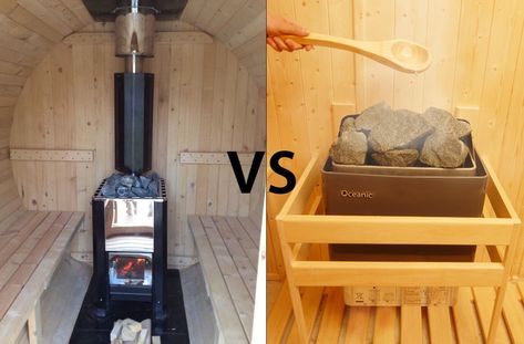 Considering wood burning or electric heat for your sauna? Read the pros and cons of each type in this in-depth look from Backcountry Recreation. Wood Burning Sauna Diy, Diy Sauna Stove, Sauna Wood Stove, Homemade Sauna, Sauna Build, Wood Burning Sauna, Converted Shed, Sauna Stove, Building A Sauna