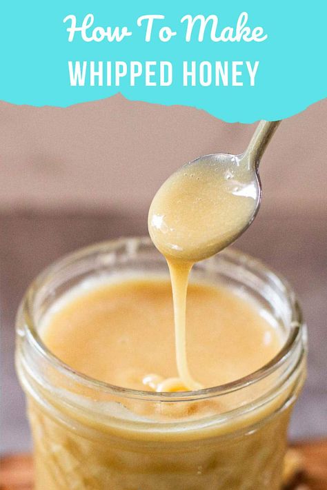 This whipped honey, or "creamed honey", as some call it, is a thick, creamy spread you can make in under 30 minutes! Spun Honey, Recipe Using Lemons, Fruit Jam Recipes, Homemade Bisquick, Whipped Honey, Jam Recipes Homemade, Creamed Honey, Honey Syrup, Fruit Jelly