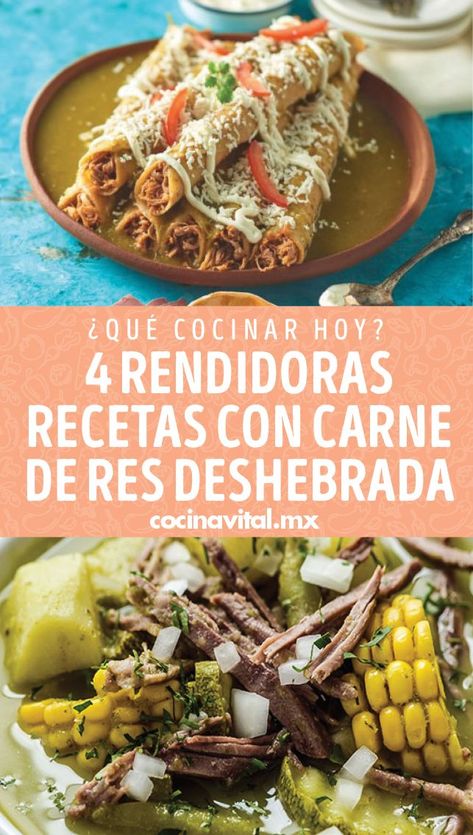 No te quedes con las ganas de cocinar rico y rendidor en tu casa. Checa estas deliciosas recetas con carne de res deshebrada para tu comida del día. Meat Lovers, Meat