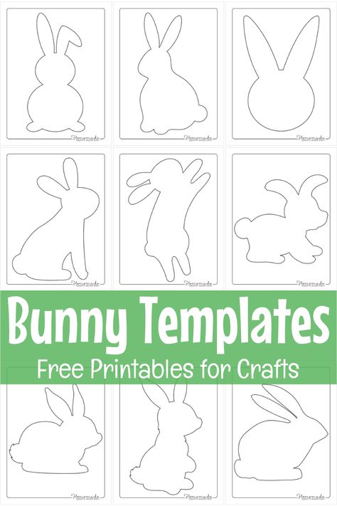 Free Printable Bunny Templates for Spring & Easter Crafts Patchwork, Easter Bunny Template, Easter Applique, Bunny Templates, Easter Templates, Bunny Quilt, Easter Craft Decorations, Easter Printables Free, Crafts Easter