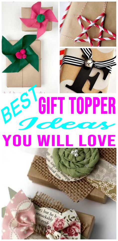 Crafts Using Ribbon Easy Diy, Christmas Present Toppers Diy, Wrapping Paper Flowers Diy, Gift Wrap Toppers, Present Toppers Christmas, Unique Bows For Gifts, Gift Toppers Christmas, How To Wrap A Bow On A Present, Ribbon Ideas For Presents