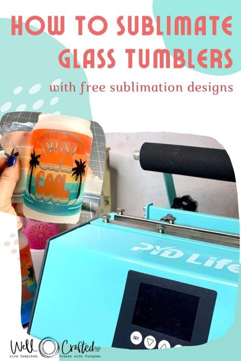 Sublimation On Glass Tumblers, Sublimation Glass Tumbler Ideas, Sublimation Crafts To Sell, Sublimation Glass Tumbler, Free Sublimation Designs, Making Tumblers, Diy Gifts In A Jar, Diy Gifts Cheap, Diy Stencils