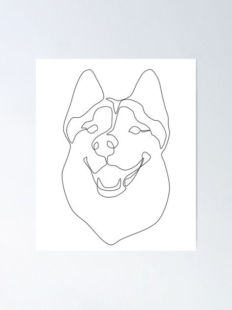 Husky Silhouette Tattoo, Fine Line Husky Tattoo, Husky Line Drawing, Husky Outline Tattoo, Husky Drawing Easy, Koda Tattoo, Husky Line Art, Husky Outline, Happy Husky