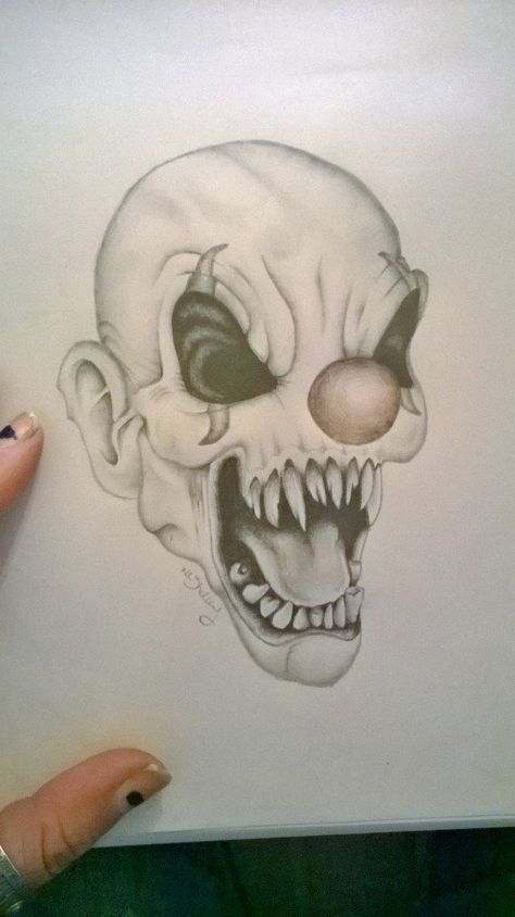 Clown Skull sketch Scary Clown Drawing, Clown Skull, Clown Drawing, Drawings Inspo, Skull Sketch, Half Skull, Scary Clown, Dark Secrets, 3d Art Drawing