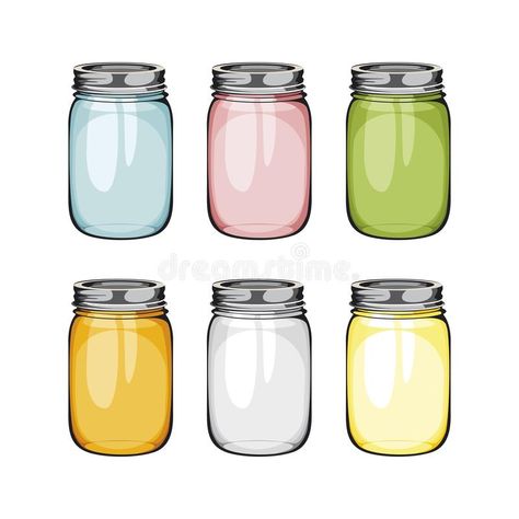 Set of mason glass jar. ball. Empty glass jar in difrent colours with handle #Sponsored , #Sponsored, #sponsored, #glass, #Set, #colours, #jar Mason Jar Clip Art, A Wallpaper Letter Love, Honey Bottles, Butterfly Cake Topper, Kindergarten Classroom Decor, Best Nature Images, Empty Jar, Baby Food Jars, Glass Jars With Lids