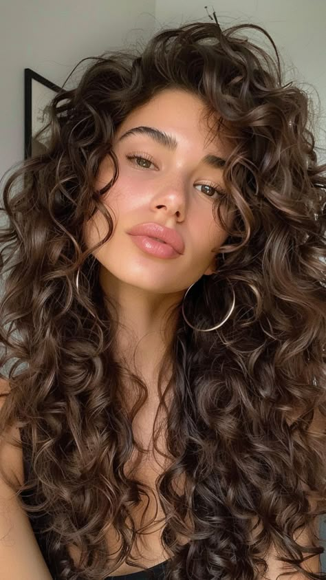 Wavy 2c Haircut, Curly Long Hair Women, Perm Women Long Hair, Loose Curl Perm Long Hair, Layers For Medium Length Hair Curly, Big Curl Perms For Long Hair, Permed Hairstyles Before And After, Curly Haircuts Long Hair, Curl Hair Styling