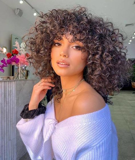 Curly Haircut Bangs, Lace Wig Bob, Dark Chocolate Mocha, Curls And Braids, Hairstyle For Curly Hair, Haircut Bangs, Curly Haircut, Curly Fro, Texture Hair