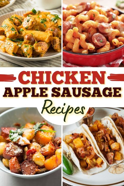 Chicken And Apple Sausage Recipes, Aidells Chicken And Apple Sausage Recipes, Apple Sausage Recipes, Chicken Apple Sausage Recipes, Chicken And Apple Sausage, Healthy Sausage Recipes, Sausage Crockpot Recipes, Recipe Using Apples, Chicken Sausage Recipes