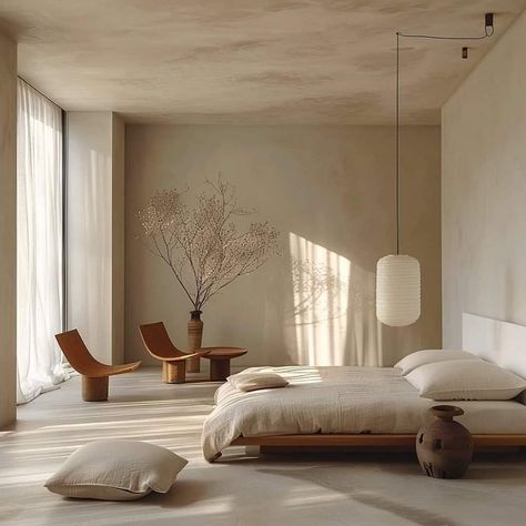 Style Japandi, Japandi Bedroom, Wabi Sabi Interior, Japanese Bedroom, Sophisticated Bedroom, Sleeping Room, Bedroom Views, Minimalist Interior Design, Luxury Homes Interior